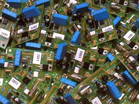 Circuit boards, enlarged image.
